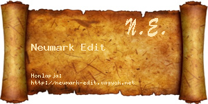 Neumark Edit névjegykártya